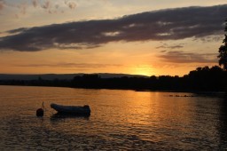 Lausanne bij zonsondergang